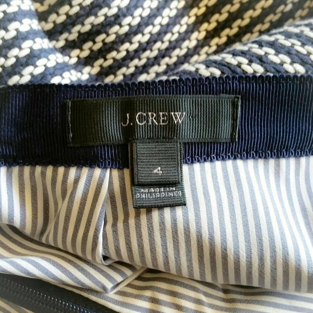 J. Crew Navy / White Stripe A-line Tweed Skirt - Picture 8 of 10